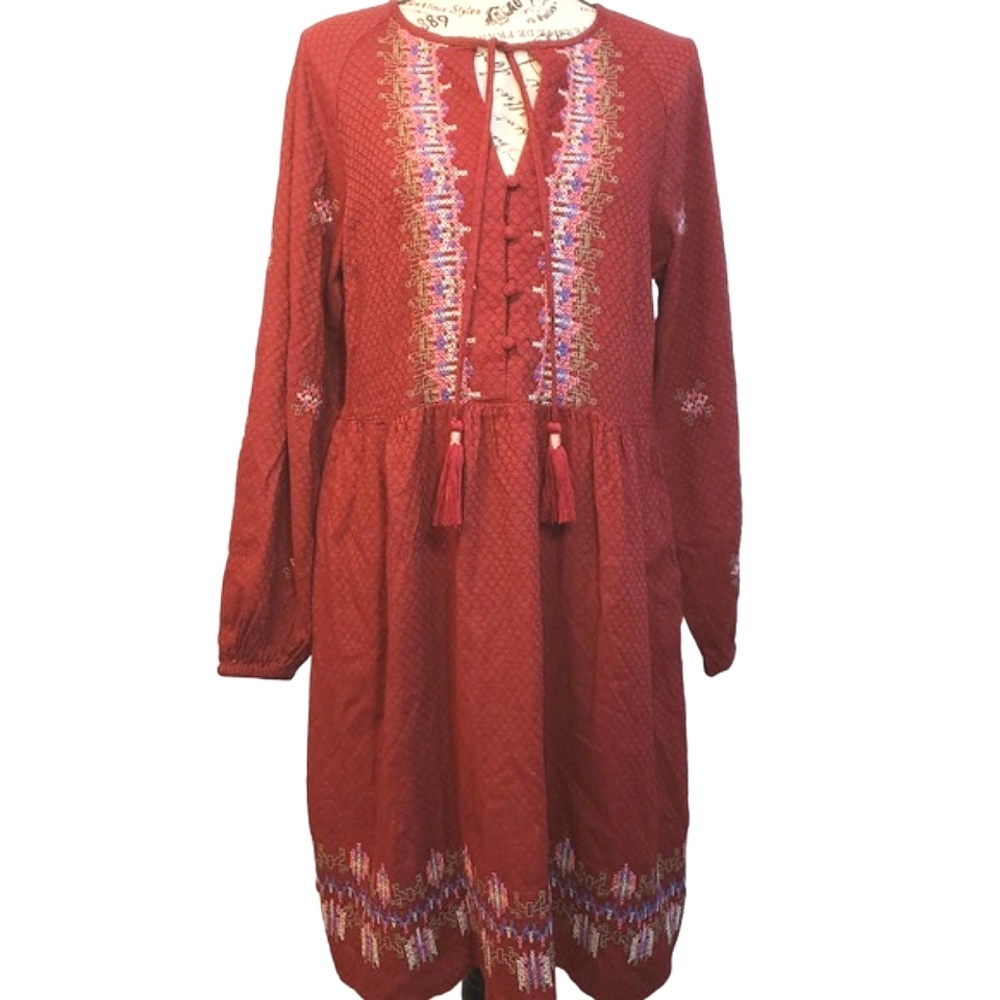 ♦️SOLD♦️NWOT Knox Rose: Boho Bell, Long Sleeve Embroidered Dress | Size Small